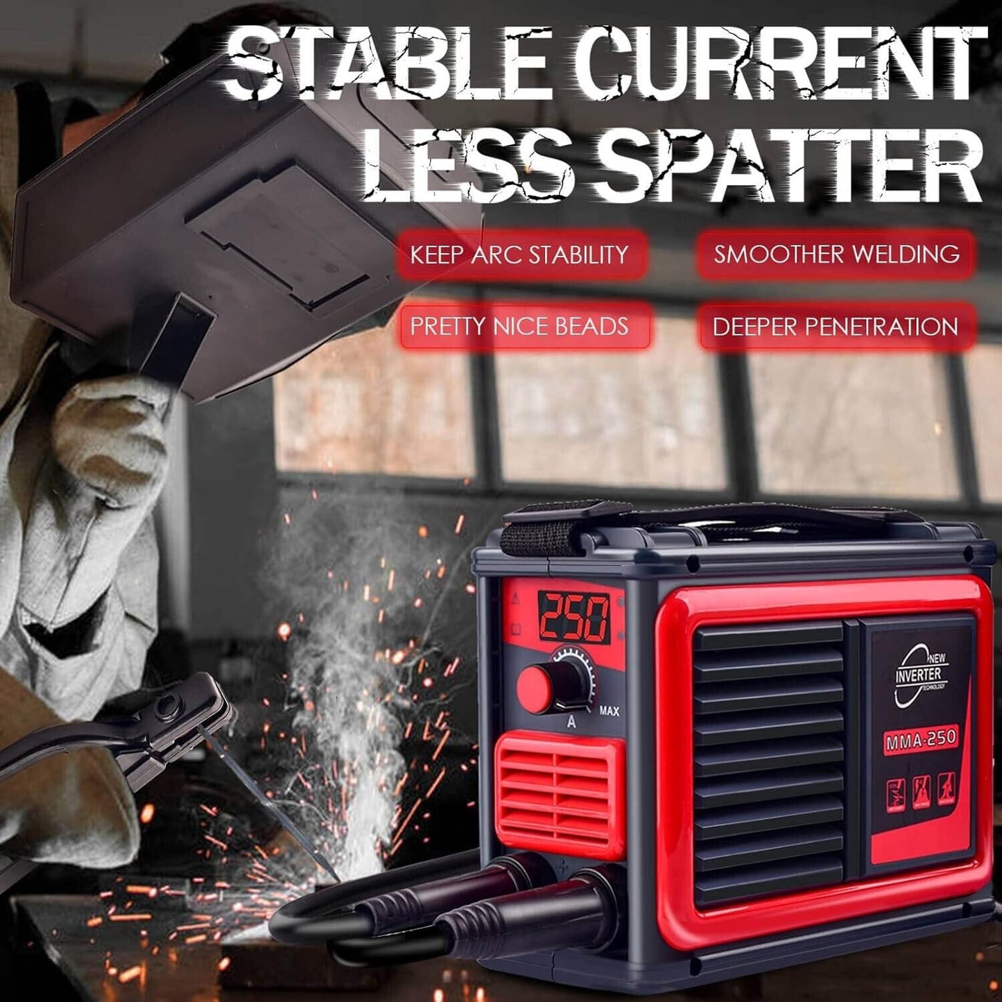Soldadora Electrica Portatil Inversor 250A 110V / Maquina De Soldar MMA ARC