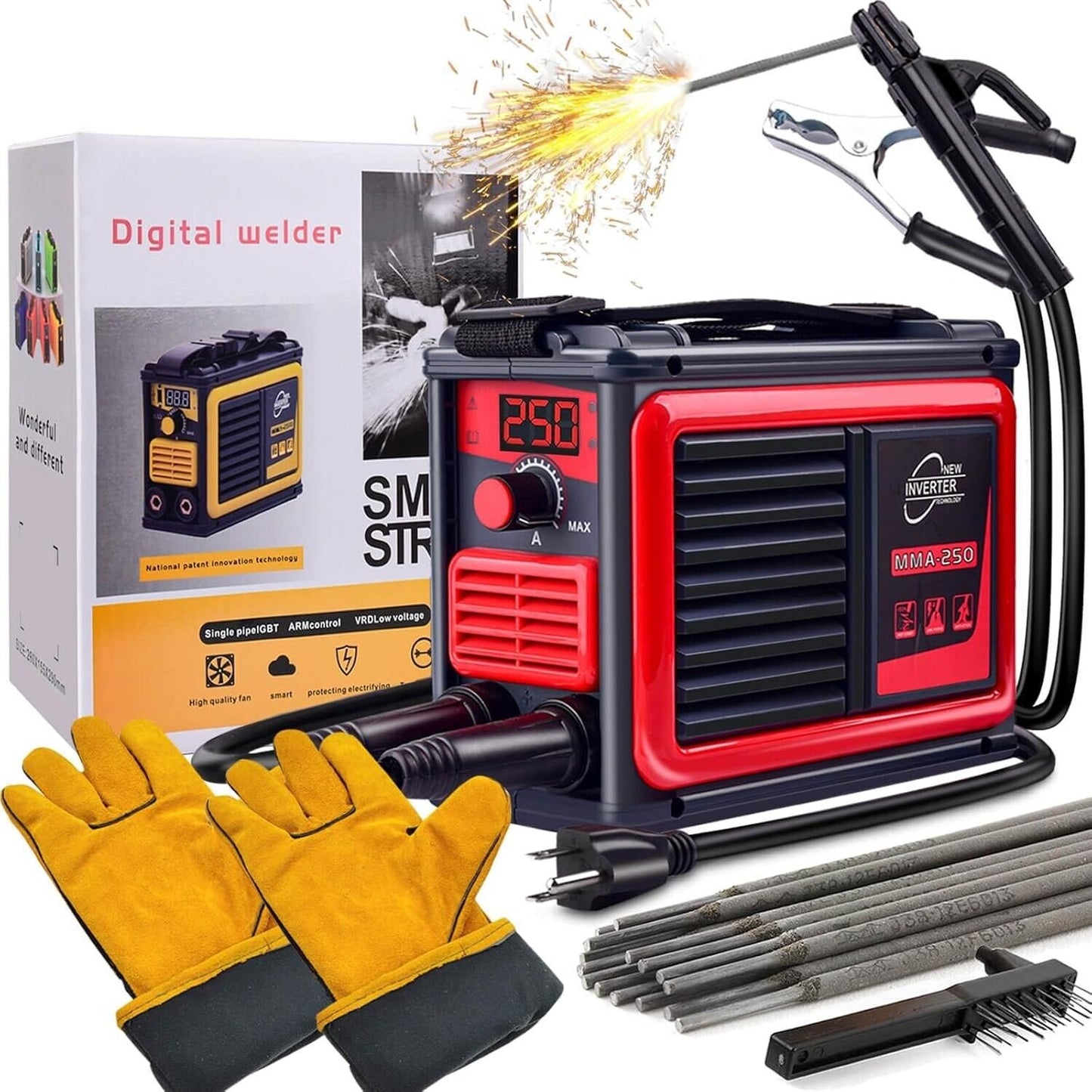 Soldadora Electrica Portatil Inversor 250A 110V / Maquina De Soldar MMA ARC