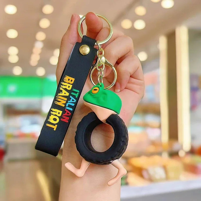 Tralalero Tralalas Keychain Italian Brainrot Tungtung Sahur Car Key Ring Figures Cappuccino Toy Keychains Bag Pendant Decor Gift