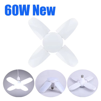Led Bulb E27 Led Lamp for Home 220V 30W 45W 60W 80W Foldable Fan Lampara 6500K Light Bulbs for House Living Room Garage Lighting