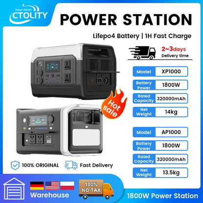 XP1000 Power Stations 1800W Lifepo4 Battery Camping Equipment UPS Function 1024Wh Estacion De Energiaa Portátil