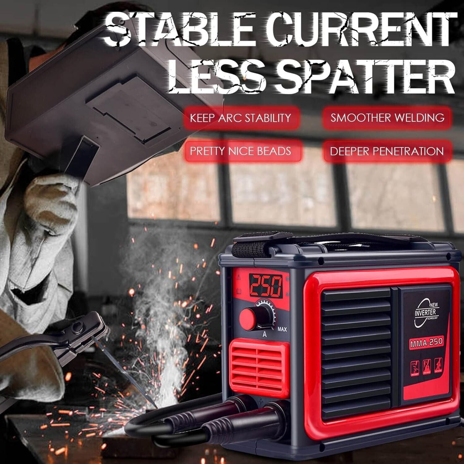 Soldadora Electrica Portatil Inversor 250A 110V / Maquina De Soldar MMA ARC