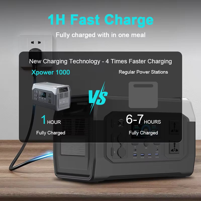XP1000 Power Stations 1800W Lifepo4 Battery Camping Equipment UPS Function 1024Wh Estacion De Energiaa Portátil