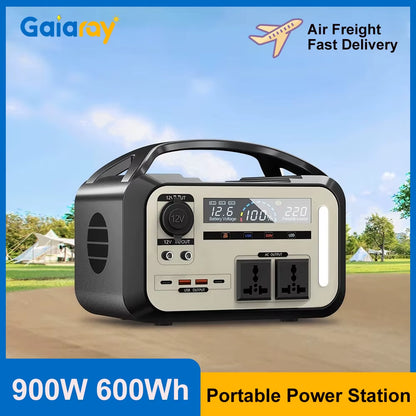 Portable Power Station 900W 600Wh Solar Generator AC 220V 110V Outdoor Power Plant Lifepo4 Charging Station for Camping