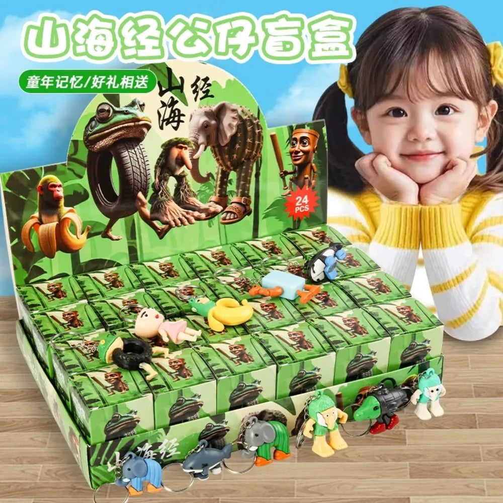 A 24PCS Italian Brainrot Blind Box Toy Tungtungtung Sahur Tralarero Tralala Bombardinocrocodilo Figures Key Chain Birthday Gift