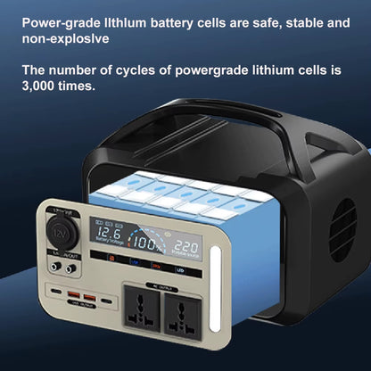 Portable Power Station 900W 600Wh Solar Generator AC 220V 110V Outdoor Power Plant Lifepo4 Charging Station for Camping