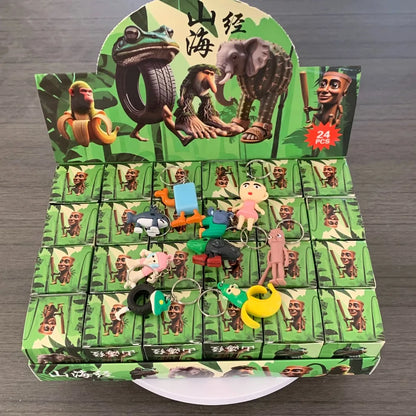 A 24PCS Italian Brainrot Blind Box Toy Tungtungtung Sahur Tralarero Tralala Bombardinocrocodilo Figures Key Chain Birthday Gift