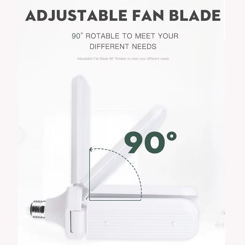 Led Bulb E27 Led Lamp for Home 220V 30W 45W 60W 80W Foldable Fan Lampara 6500K Light Bulbs for House Living Room Garage Lighting