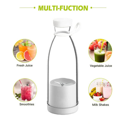 Portable Blender Personal Juicer Cup Mini USB Rechargeable Electric Fruit Smoothie Milkshake Shaker Mixer Machine 350ML (Pink)