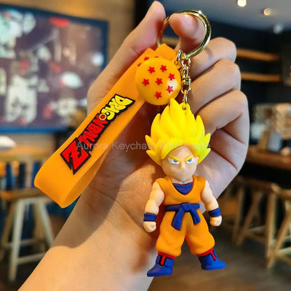 Anime Dragon Ball Keychain Z Super Saiyan Son Goku Bulma Broly Piccolo Majin Buu Series Car Pendant Keyring Kids Toys Gifts