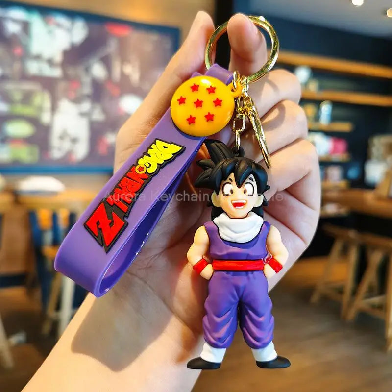Anime Dragon Ball Keychain Z Super Saiyan Son Goku Bulma Broly Piccolo Majin Buu Series Car Pendant Keyring Kids Toys Gifts