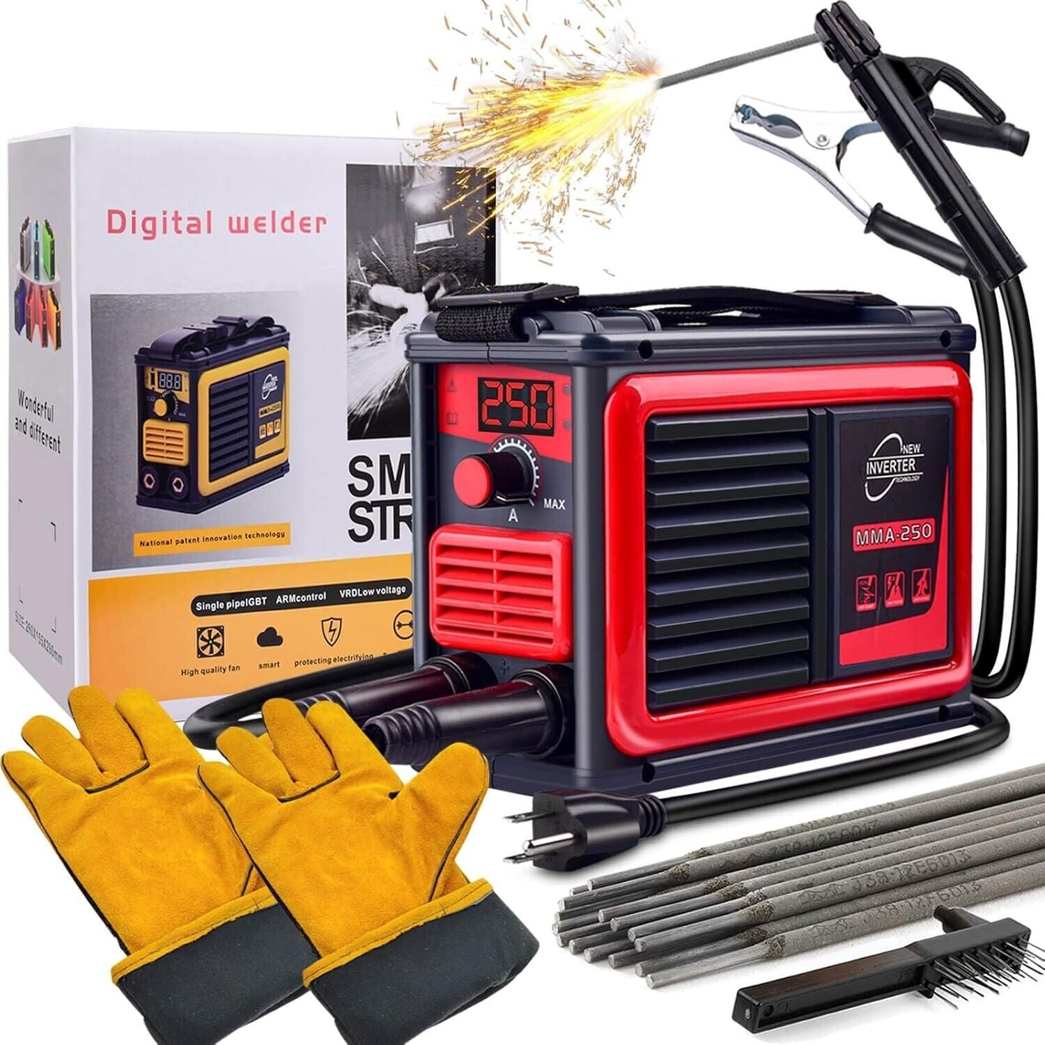 Soldadora Electrica Portatil Inversor 250A 110V / Maquina De Soldar MMA ARC