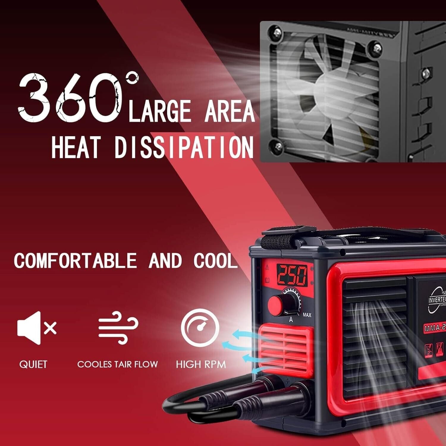 Soldadora Electrica Portatil Inversor 250A 110V / Maquina De Soldar MMA ARC