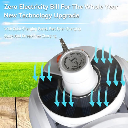 Folding Solar Camping Lantern Led Rechargeable Outdoor Hanging Tent Lamp Solar/Usb Portable LED Bulbs with Hook Emergency Lights