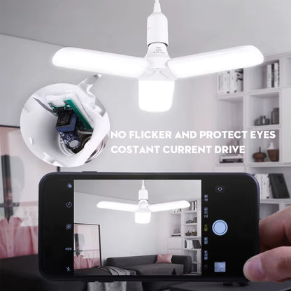 Led Bulb E27 Led Lamp for Home 220V 30W 45W 60W 80W Foldable Fan Lampara 6500K Light Bulbs for House Living Room Garage Lighting