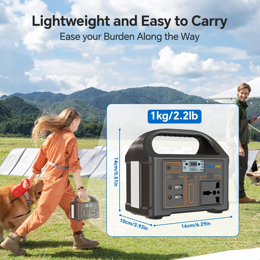 100W Portable Power Station 110V 220V Outdoor Solar Generator 76.8Wh Lifepo4 Battery Charging Station LED for Camping