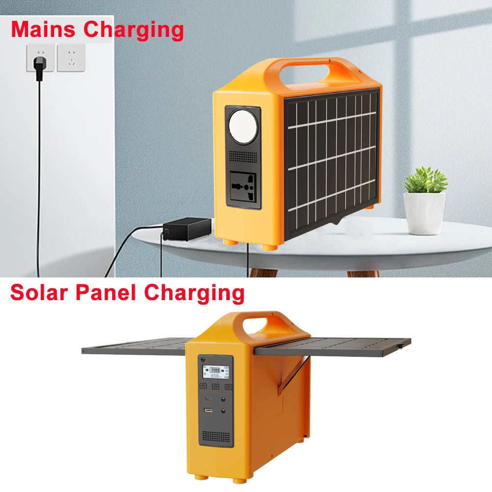 100W Portable Power Station 110V 220V Solar Generator UPS Mobile Power Station Power Bank 24000Mah with Solar Panel for Camping