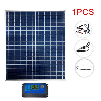 500W 1000W Solar Panel Kit Complete 12V Polycrystalline Power Portable Outdoor Rechargeable Solar Cell Solar Generator for Home
