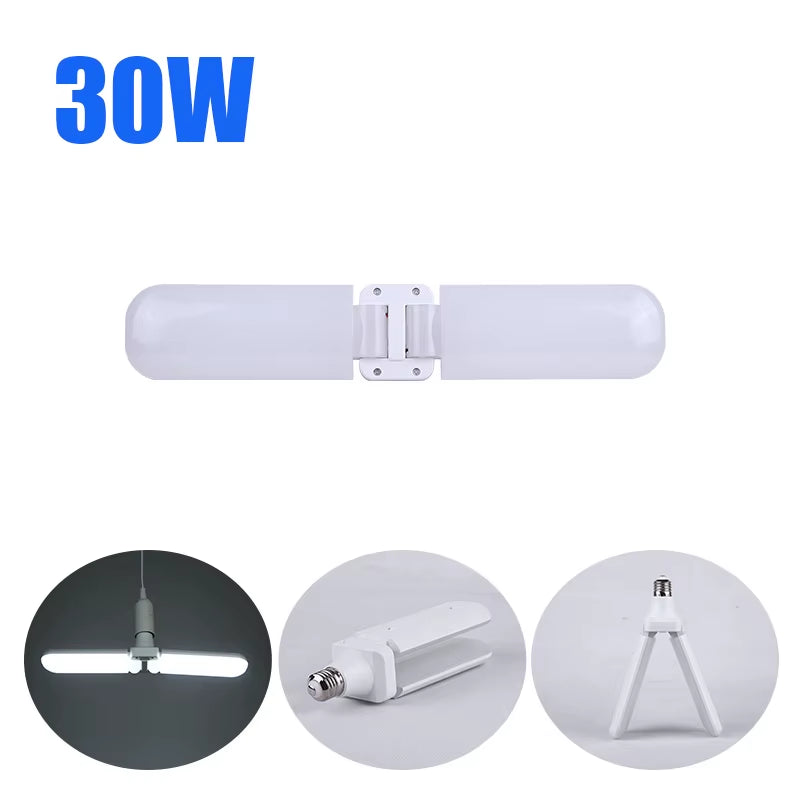 Led Bulb E27 Led Lamp for Home 220V 30W 45W 60W 80W Foldable Fan Lampara 6500K Light Bulbs for House Living Room Garage Lighting