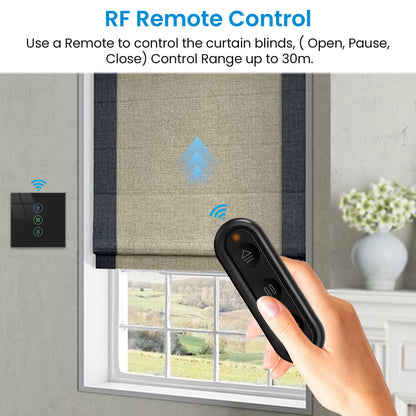 Tuya Smart Life Black Curtain Switch for Roller Shutter Percentage Timer Control by Google Home Alexa