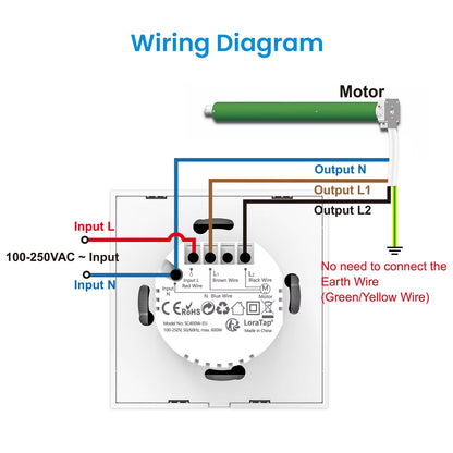 Tuya Smart Life Black Curtain Switch for Roller Shutter Percentage Timer Control by Google Home Alexa