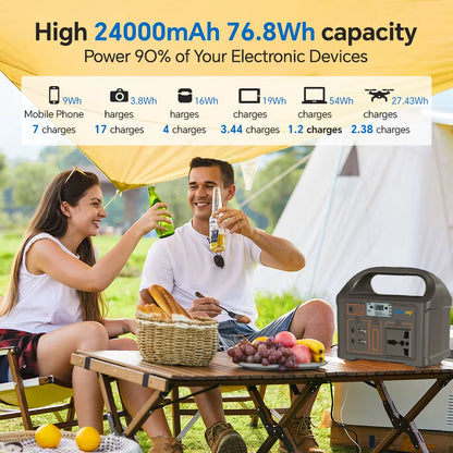 100W 24000Mah Portable Power Station 220V/110V Power Bank 76.8Wh Solar Power Generator Lifepo4 Outdoor Energy for Camping Travel