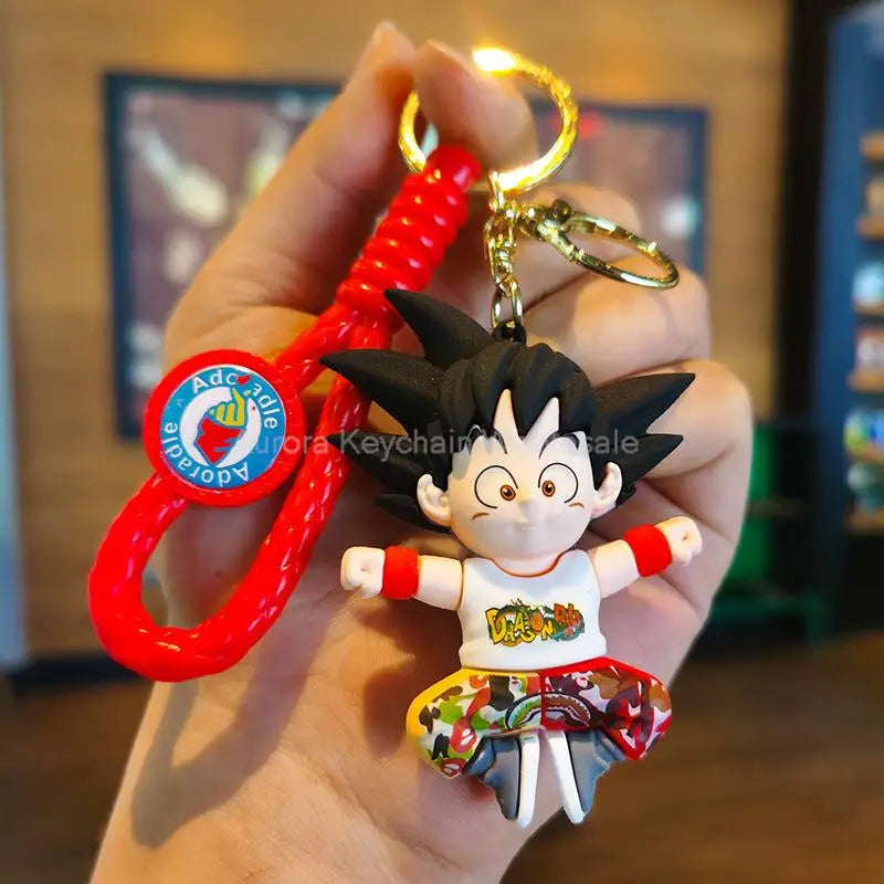 Anime Dragon Ball Keychain Z Super Saiyan Son Goku Bulma Broly Piccolo Majin Buu Series Car Pendant Keyring Kids Toys Gifts