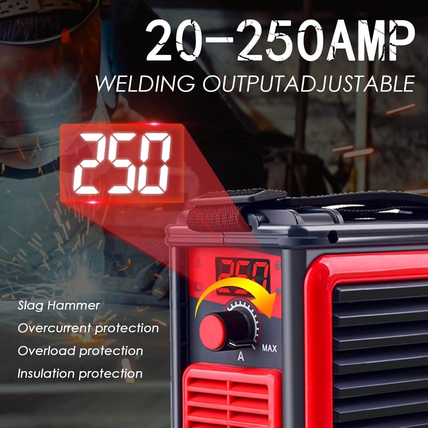 Soldadora Electrica Portatil Inversor 250A 110V / Maquina De Soldar MMA ARC
