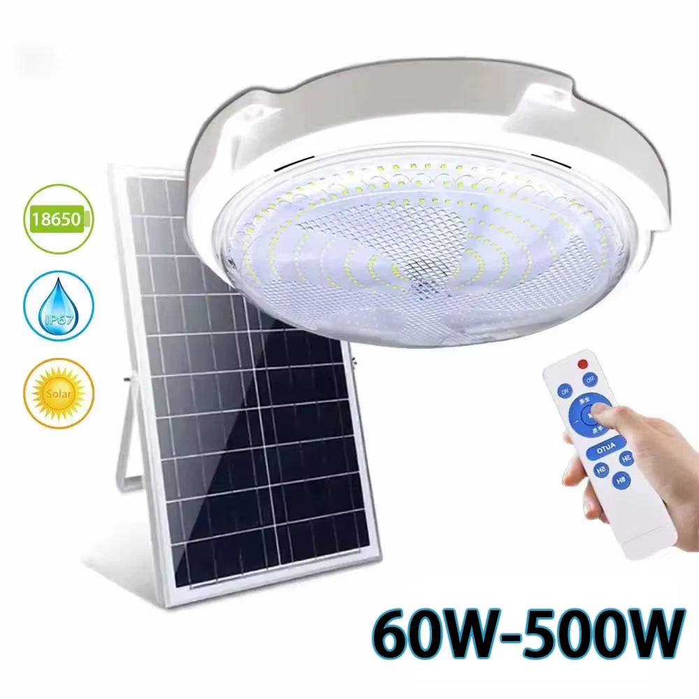 60/500W LED Solar Ceiling Light Pendant Light Outdoor Indoor Solar-Power Lamp with Line Corridor Light for Garden Decoration Hot