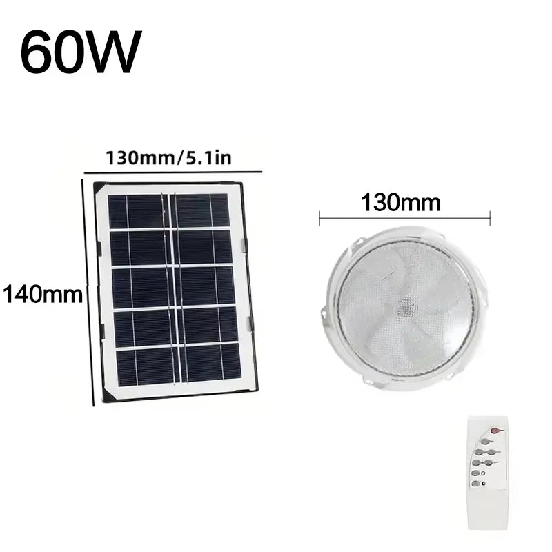 60/500W LED Solar Ceiling Light Pendant Light Outdoor Indoor Solar-Power Lamp with Line Corridor Light for Garden Decoration Hot