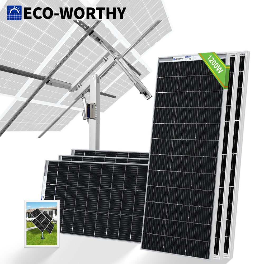 Kit De Panel Solar Y Soporte De Seguimiento ECO-WORTHY 200W 400W 800W 1000W Vatios